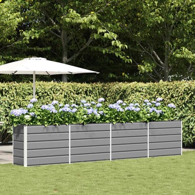 vidaXL - Plantenbak - Lichtgrijs - 385 - x - 50 - x - 75 - cm - Gegevens - staal