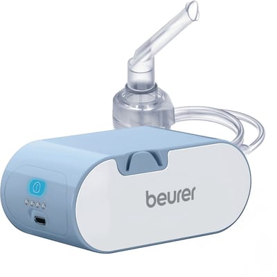 Beurer IH 60 Aerosoltoestel - Vernevelaar - Inhalator voor Volwassenen & Kinderen - Compact, Licht & Oplaadbaar - Stil & Ideaal voor Onderweg - Persluchttechnologie - Incl. Draagtas & Accessoires - Medisch Apparaat - 3 Jaar Garantie