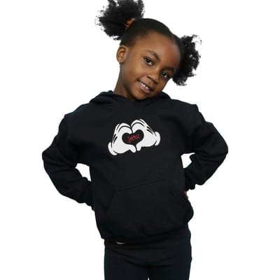Disney Meisjes Mickey Mouse Loves You Hoodie (Zwart)