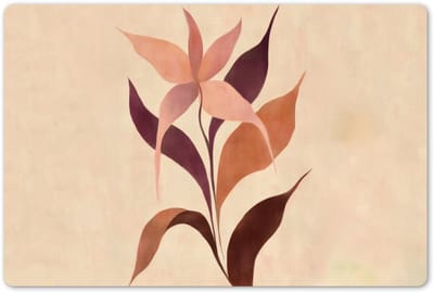 Placemats 45x30 cm - Placemat kunststof - 1 stuk - Minimalistisch - Bloem - Bladeren - Beige - Borden onderleggers - Decoratie voor op tafel - Keuken tafeldecoratie accessoires - Vinyl onderlegger - Tafelversiering