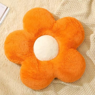 Kleine Margriet Bloem Kussen Bloem Pluche Kussen Zitkussen Konijn Pluizig Slaapkussen Rugsteunkussen 35x35cm orange