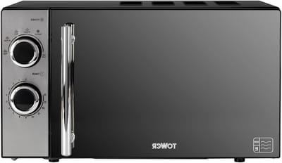 Magnetron met draaiknop - Oven snel - Maaltijden opwarmen - Spiegeldeur design - 20 liter inhoud - Zwart