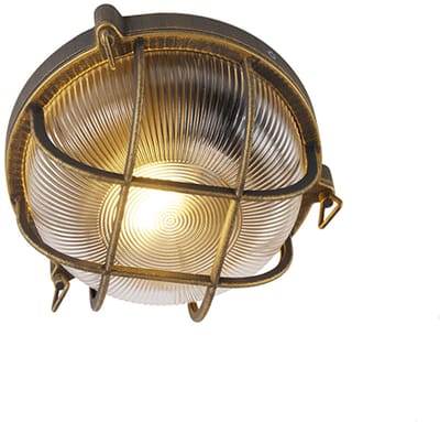 QAZQA noutica - Industriele Wandlamp voor buiten - 1 lichts - L 260 mm - Goud/messing - Industrieel - Buitenverlichting