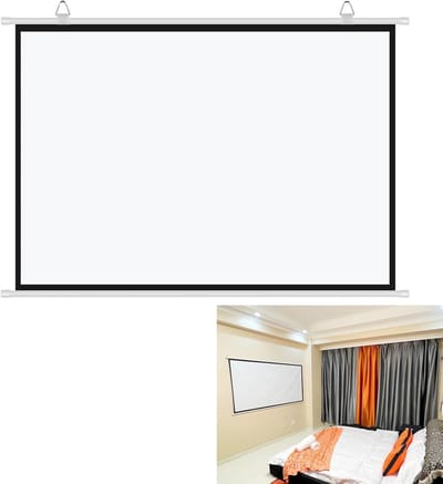 Draagbaar Projectiescherm - Filmscherm Rolbaar - Thuisbioscoop Creëren - Kreukvrij Glasvezel - 30-72 Inch - Wit