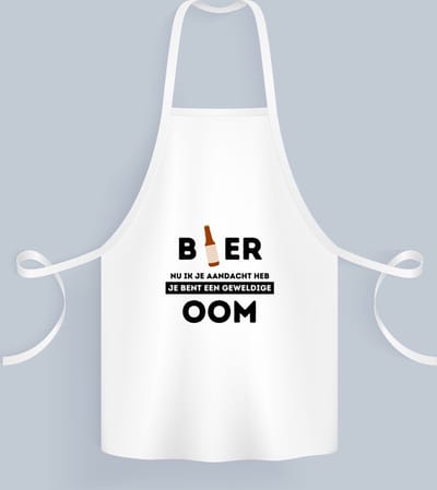 Akyol - bier, nu ik je aandacht heb je bent een geweldige oom Keukenschort - Oom - de beste oom - verjaardagscadeau - verjaardag - cadeau - cadeautje voor oom - oom artikelen - kado - geschenk - gift - 82 bij 71 cm