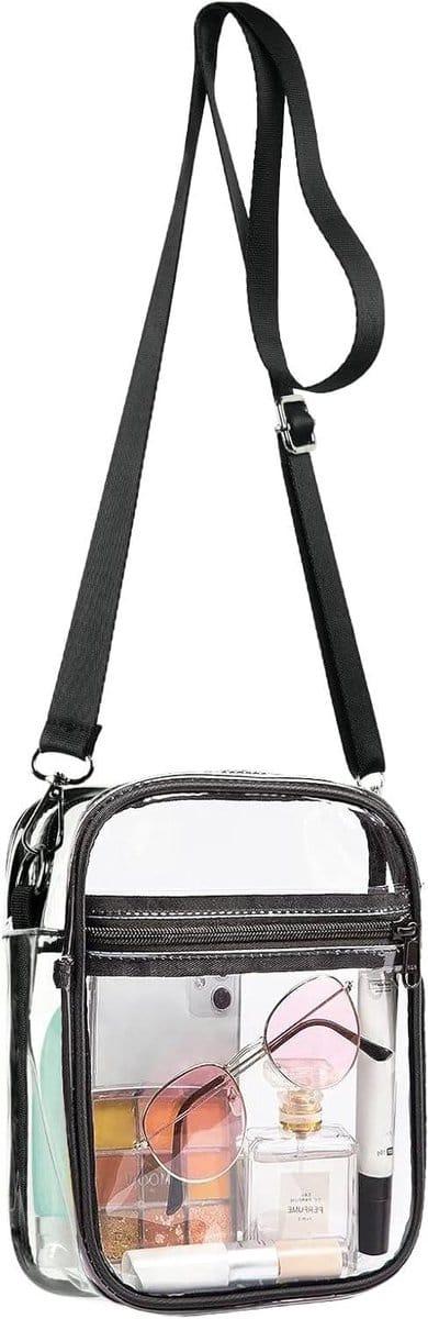 Crossbody tas met verstelbare schouderriem - stadion goedgekeurd - transparante portemonneetas - handig voor evenementen - praktische portemonnee met schouderband