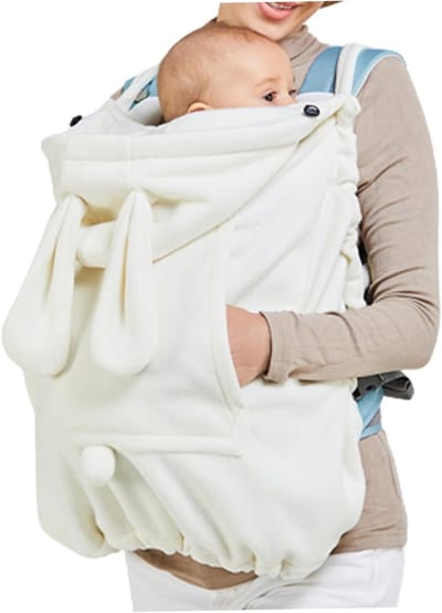 Baby Draagzak Cover - Baby Wikkeldeken Draagzak - Baby Warm Houden - Met Capuchon - 98 x 50 cm - Wit