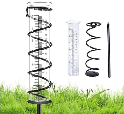 Professionele Regenmeter met Glazen Design en Grondpen voor Nauwkeurige Neerslagmeting