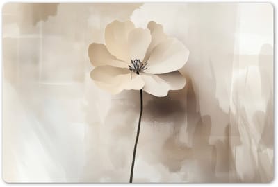 Placemats 45x30 cm - Placemat kunststof - 1 stuk - Bloem - Beige - Verf - Schaduw - Borden onderleggers - Decoratie voor op tafel - Keuken tafeldecoratie accessoires - Vinyl onderlegger - Tafelversiering