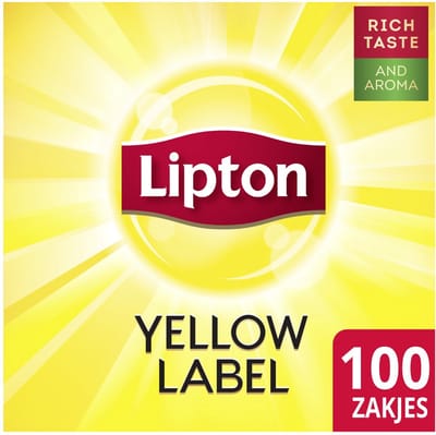 Thee Lipton Yellow label met envelop 100stuks
