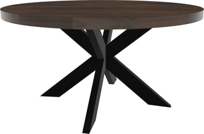 Eettafel Jones rond 150cm walnoot duurzaam mangohout ronde tafel