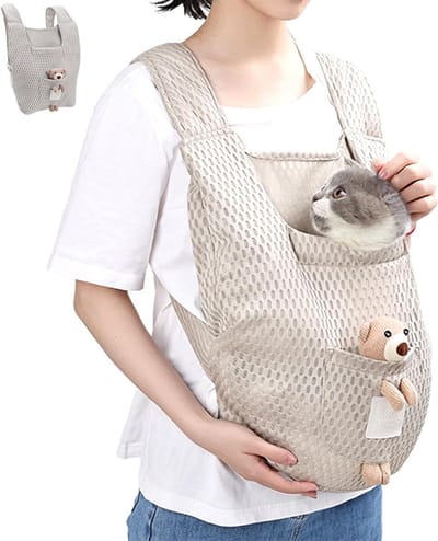 Huisdier Rugzak - Draagzak Hond Kat - Reizen met Huisdier - Ademend Ontwerp - Tot 5 kg - Grijs