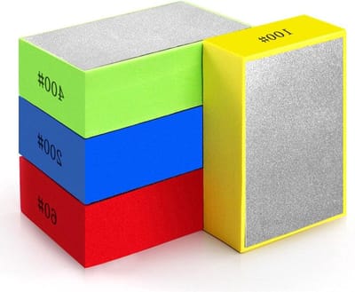 Set van 4 Diamant Schuurblokken voor Beton, Tegels, Graniet en Keramiek - Schuurpapier Spons voor Polijsten van Marmer, Glas en Meer