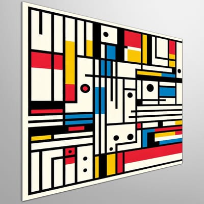 Abstract mondriaan schilderij | Kleurrijk geometrisch meesterwerk geïnspireerd door de abstracte kunstenaar | Kunst - 100x100 centimeter op Dibond | Foto op Dibond