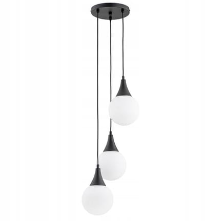 Luxe Zwarte/Witte Cascade Plafondlamp met Glazen Bollen - GEMINI 3