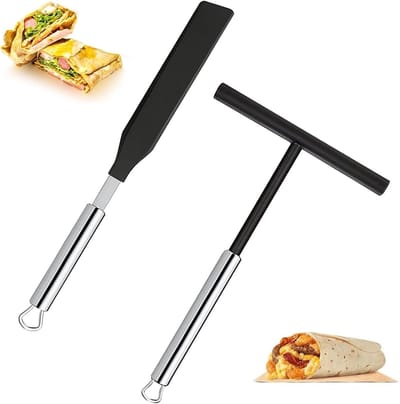 Pannenkoeken Spatelset - Keukengerei - Bakken en Keuken - Roestvrij Staal - 34 cm Spatel - Zilver