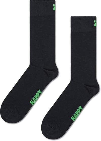 Happy Socks 3paar sokken - Heren & Dames - Maat 36-40 - Effen kleur zwart