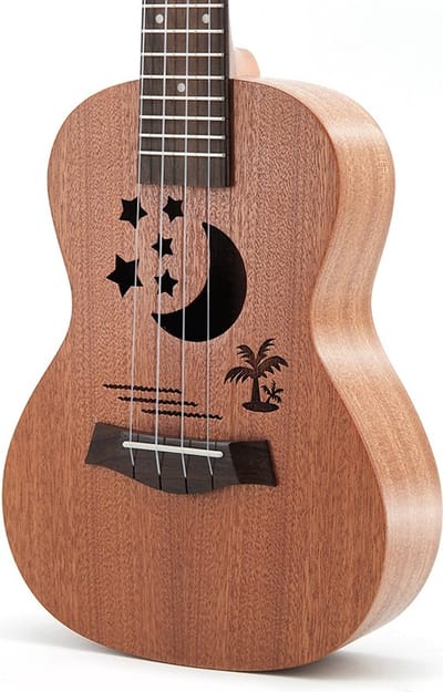 WK Hawaï Concert Ukelele-Professionele studie-unieke Natuur-hout met gouden textuur- - Hoge hardheid en zeer duurzaam -Heeft van nature een hoge glans-Met Accessoires