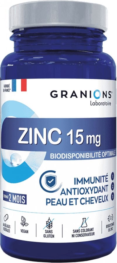 Granions Zink Bisglycinaat 15 mg 60 Vegetarische Capsules