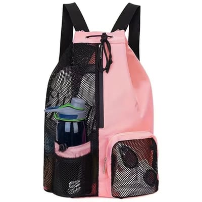 Zwemtas Sporttas Met Trekkoord Rugzak Met Natvak – Multifunctionele Strandtas Voor Zwemmen, Sportschool & Workout Gear - Roze