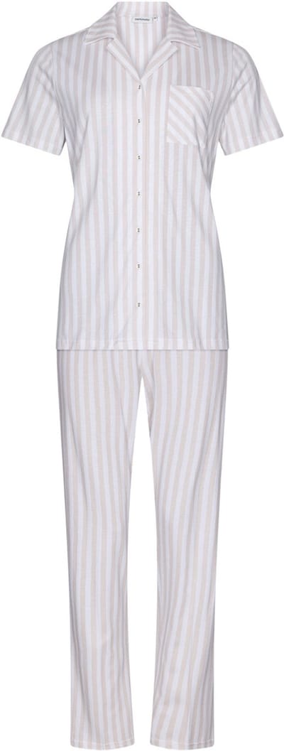 Pastunette Pyjama Beige Dream - Beige/Wit - Katoen - Doorknoop - Maat 52