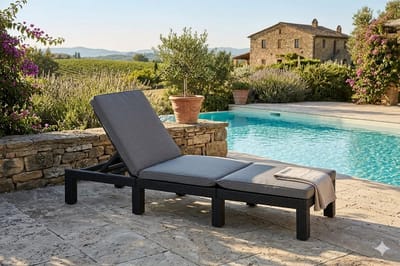 Zonneligstoel 195x65x25,5 cm – Luxe - Grijs - – Luxe Verstelbare Tuinligstoel Kussen, - Medahomestore