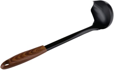 Scoby - Saus Opscheplepel - Keuken Lepel - Opscheplepel - Sauslepel - Serving Spoon - Kunststof Metaal - 28 x 7 cm - Zwart