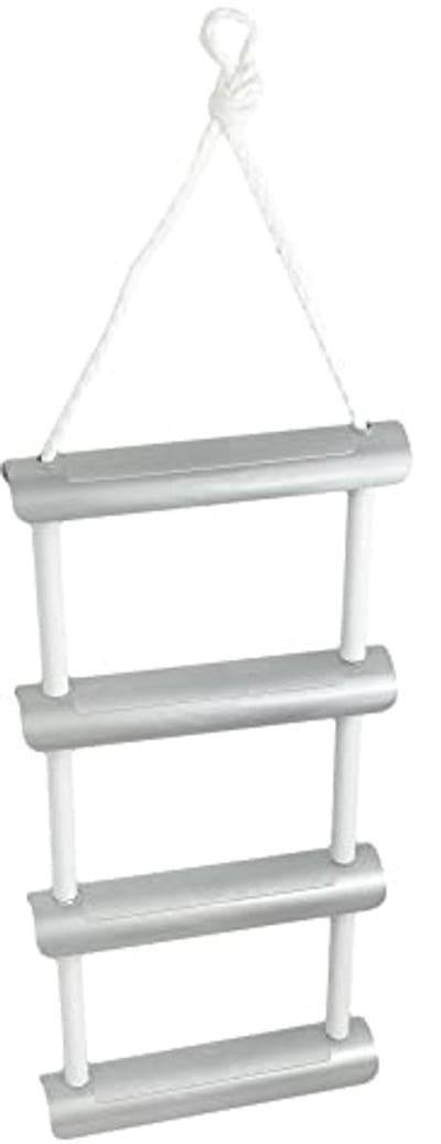 Touwladder voor Tijdelijk Gebruik met 4 Kunststof Treden 106 x 30 cm