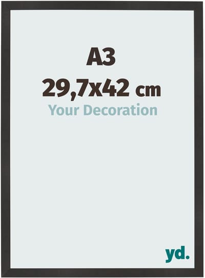 Your Decoration - Fotolijst A3 29,7x42 cm - MDF - Zwart Mat - Bologna
