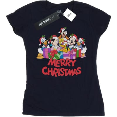 Disney Dames/Dames Mickey Mouse And Friends Kerst Katoenen T-Shirt (Marineblauw)