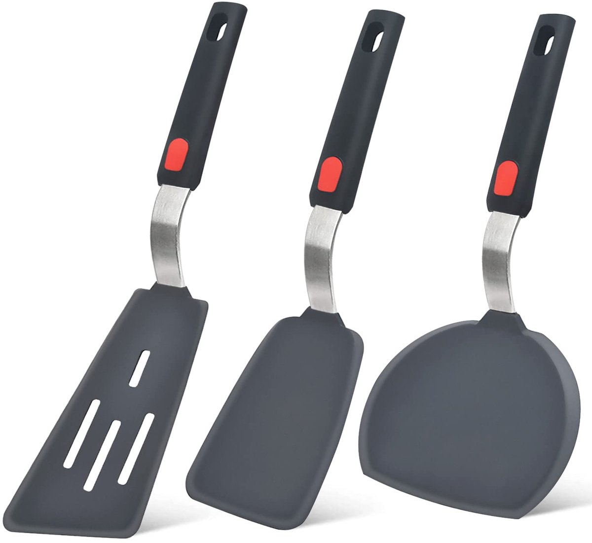 Unyqoos® Hoogwaardige Hittebestendige Siliconen Spatelset voor Perfecte Kookervaring, 3 Stuks