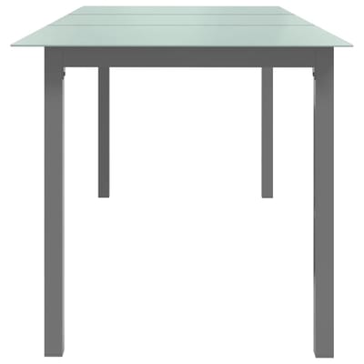 vidaXL - Tuintafel - 190x90x74 - cm - aluminium - en - glas - lichtgrijs