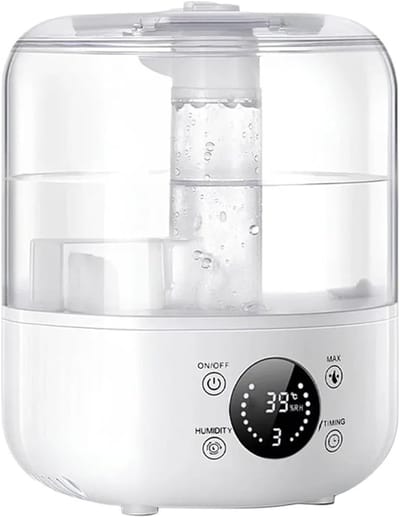 VHV Luchtbevochtiger - Luchtbevochtiger Slaapkamer - Luchtbevochtiger Babykamer - 3 Liter - Ultrasone Luchtbevochtiger - Gemakkelijk Schoon Te Maken - Voor Baby'S En Kinderen, Geschikt Voor AllergieëN, Sinussen En Een Droge Huid - Wit