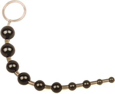 Anale Toy 10 Kralen Zwart - Anale stimulator - Stimulerend voor vrouwen - Stimulerend voor mannen - Spannend voor koppels - Sex speeltjes - Sex toys - Erotiek - Sexspelletjes voor mannen en vrouwen – Seksspeeltjes - Stimulator