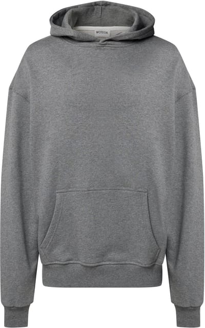 WOTEGA Heren Hoodie VibeHood – Oversized Fit – Katoen – Grijs – Melange & Kangoeroezak