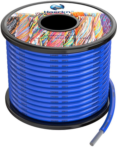 Blauwe siliconen kabel 14AWG 2,0 mm² - 10 meter - Hoge temperatuur bestendige elektriciteitsdraad
