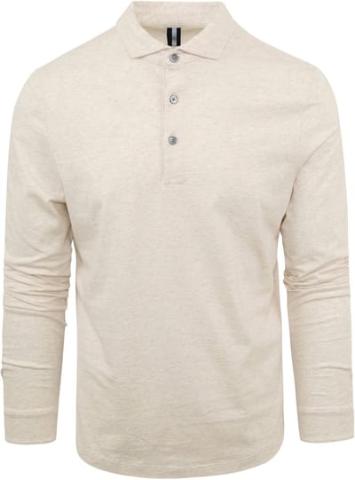 Profuomo Longsleeve Polo Beige Melange - Maat S - Heren