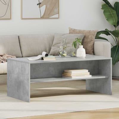 vidaXL - Salontafel - Beton - Grijs - 100 - x - 50 - x - 40 - cm - Bewerkt - hout
