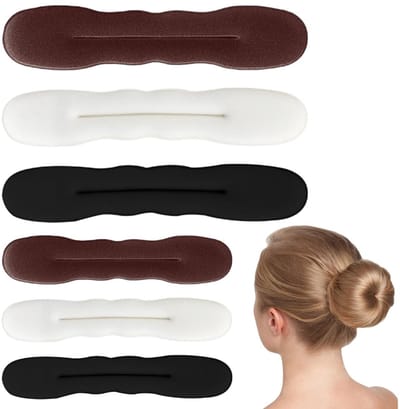 Dailygoods- Haarknot Lichtgewicht - Haarknot Maker - Opvouwbaar - 6 Stuks - Grote/Kleine Maat - Perfect voor Dames - Haarknotmaker