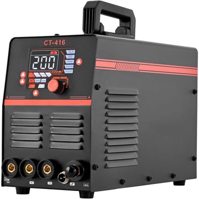 Machine combinée de découpe plasma et de soudage 3-en-1 - CUT/TIG/MMA, Machine de découpe plasma 50A et Soudeur TIG Stick 200A, Affichage numérique LED avec fonction 2T/4T/PA/PT pour