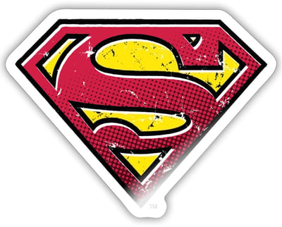 Superman S Schild Used Look Sticker maat S (10 x 10 cm)