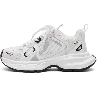 Leren Dad Schoenen Kinder Lente en Zomer Nieuw Veelzijdig Dikke Zool Verhogend Ademend Lichtgewicht Casual Sportschoenen 40