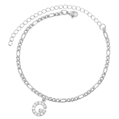 Enkelbandje - Enkelbandjes Dames - Enkelbandje Zilver - Initials - Zilverkleurig RVS - Letter G