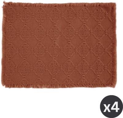 Tiseco - Placemat NOVA - SET/4 - boho - stof - 33x45 cm, roodbruin