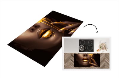 Keukenloper - Loper keuken - Goud - Vrouw - Verf - 120x60 cm - Keukenloper vinyl