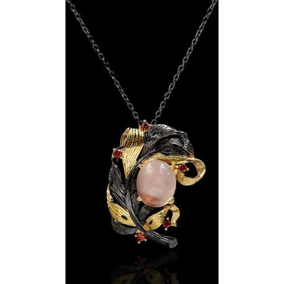 Geometrische Tweekleurige Onyx Zirkonia Europese Stijl Ketting black