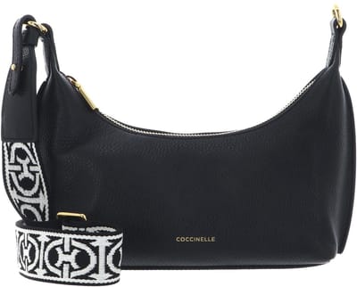 COCCINELLE Leren schoudertas accessoiretas Suri Mini Bag Grained leather Noir zwart