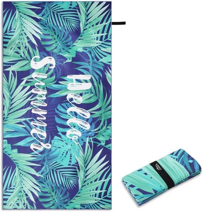 Dailygoods- Strandhanddoek XXL 200x100 cm - Microvezel - Lichtgewicht - Compact - Zandbestendig - Sneldrogend - Ruimtebesparend - Badhanddoek