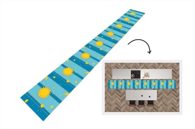 Keukenloper - Keukenmat - Zon - Maan - Design - 400x50 cm - Keuken vloerkleed
