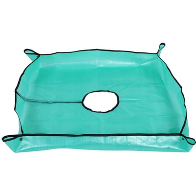 Bâche de paysage 7,8 pouces Trou Imperméable Bâche de taille avec boucle à 4 coins pour la taille de buissons arbustes arbres 39,37x39,37 pouces 39.37x39.37in